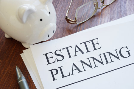 Estate planning is shown using a text as business and legal conceptの写真素材