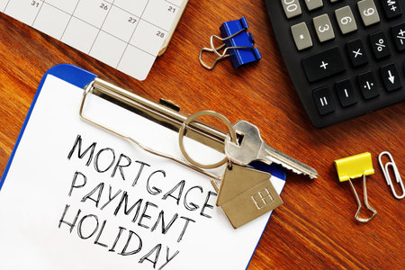 Mortgage payment holiday and relief. Home finances and budgetの写真素材
