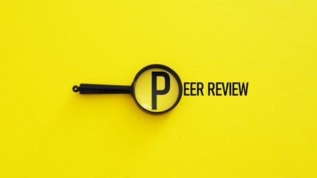 Peer Review is shown using a textの写真素材