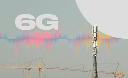 6G Next-Generation Wireless Communication Technology - Futuristic Telecom Tower and Network...