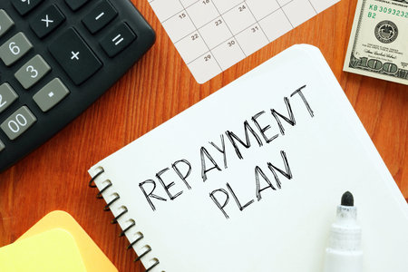 Debt and Loan Repayment Planning Concept with Financial Strategy Budget Management and Long Term...