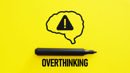 Overthinking concept with tangled thoughts and mental chaos, anxiety and stress, insomnia and...