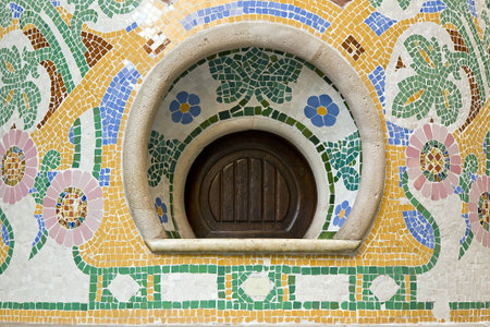 Wall tiles in the theater of music in Barcelona