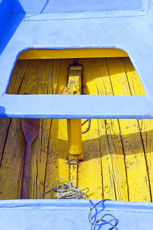 old colored wooden boat, the port of Triesteの写真素材