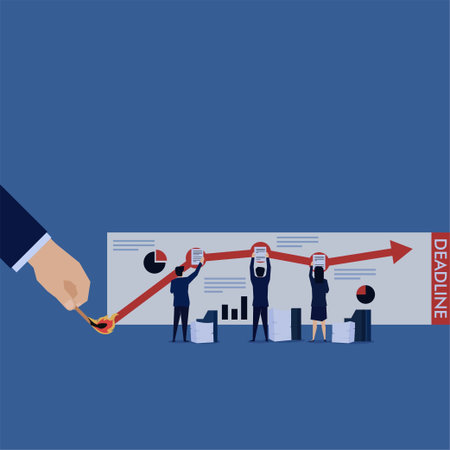 Business team busy prepare financial report analysis with deadline. Business Landing Page Template.