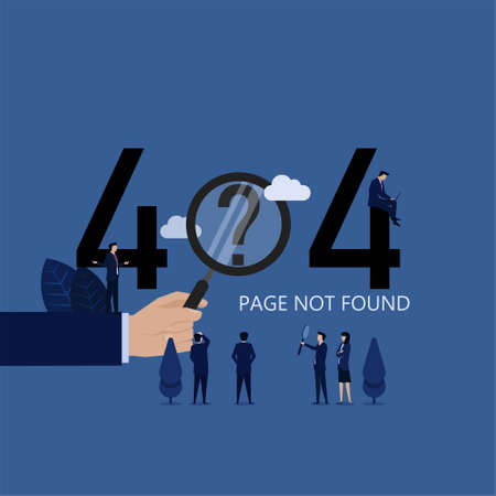 Business team search for page not found on web landing page.のイラスト素材