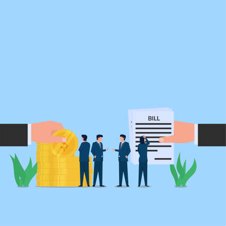 Manger give the present for his employee. Metaphor of bonus and reward.のイラスト素材