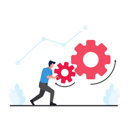 Woman hold megaphone beside phone with social media screen metaphor of mobile marketing.のイラスト素材