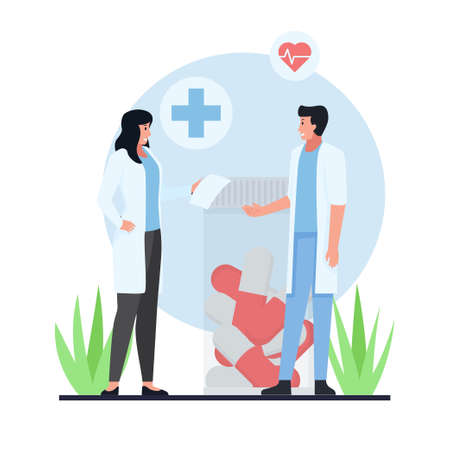 Muslim man stand next to alms box on mosque.のイラスト素材