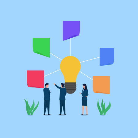 Man and woman celebrate and fireworks on the sky with building backgroundのイラスト素材