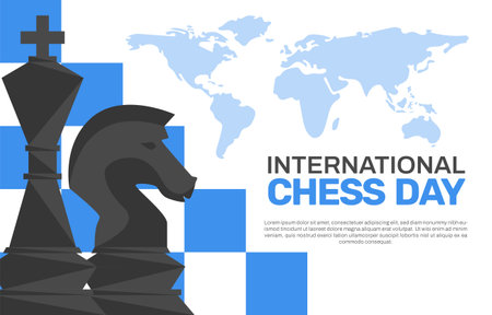 International Chess Day Background Templateのイラスト素材