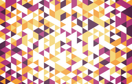 Abstract Triangle Yellow Purple Flat Background Template. Background template with an elegant design concept, minimal style composition for banner, flayer, etc.のイラスト素材