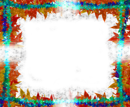 Beautiful autumn maple leaves with white space - frame backgroundの写真素材