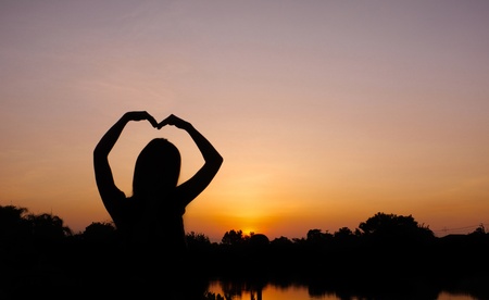 siluate in loveの写真素材