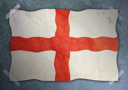 england flag on cement wall の写真素材