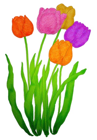 colorful tulips, floral background の写真素材