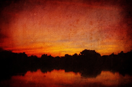 orange sunset - artistic toned picture  Image IDの写真素材