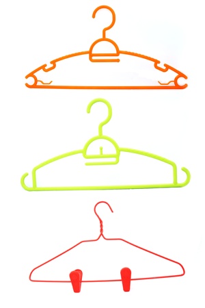 Clothes hangers isolated on a white background の写真素材