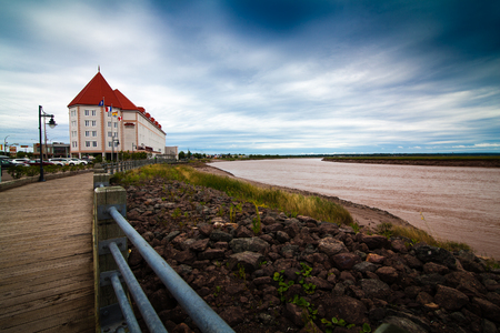 The rivercoast in the of Moncton cityの写真素材
