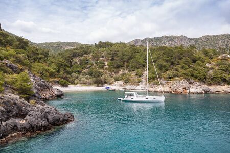 Little harbour with little yaghtの写真素材