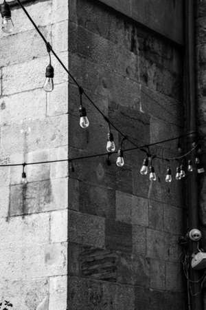 Light bulbs in Old Montrealの写真素材