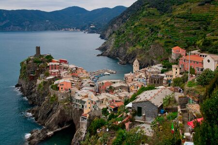 Beautiful view of Vernazza, Cinque Terre National Park, Liguria region of Italy.の写真素材