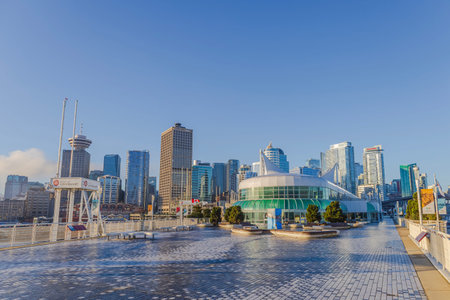 Vancouver Jan 1 2025. CanadaSkyline Waterfront Cityscapeのeditorial素材