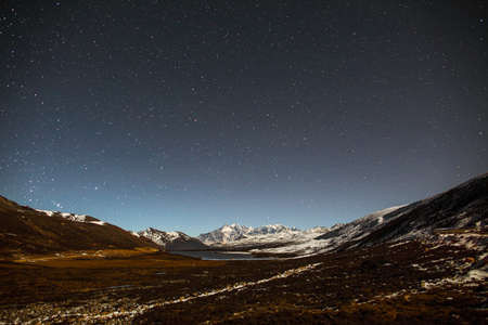Scenery in the winter, Kangding, Szechuanの写真素材
