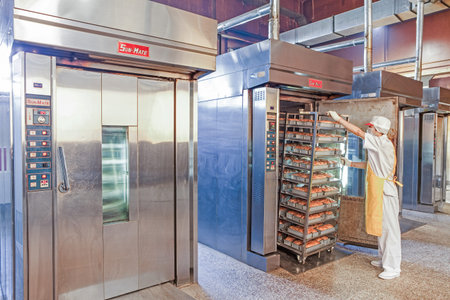 Worker in the food production factory