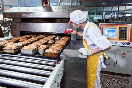 Worker in the food production factory Worker in the food production factory