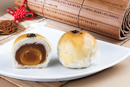 Chinese pastries on the plateの写真素材