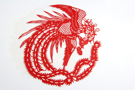 Paper-cut is a very distinctive visual art of Chinese handicrafts.の写真素材