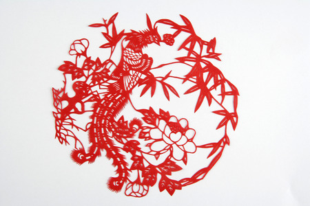 Paper-cut is a very distinctive visual art of Chinese handicrafts.の写真素材