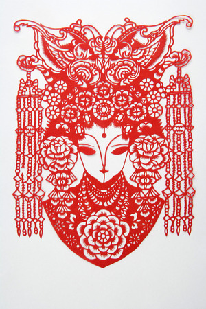 Paper-cut is a very distinctive visual art of Chinese handicrafts.の写真素材