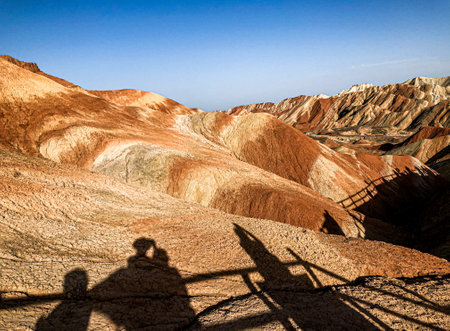 The Colorful Danxia natural scenery in Zhangye Cityの写真素材