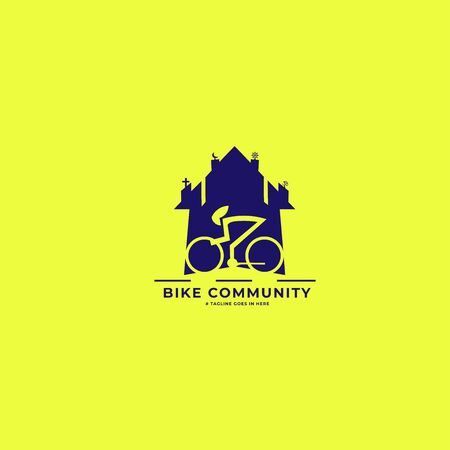 Graphic illustrations with the concept of social life with cycling can be used for sports and social themed logos and etc.のイラスト素材