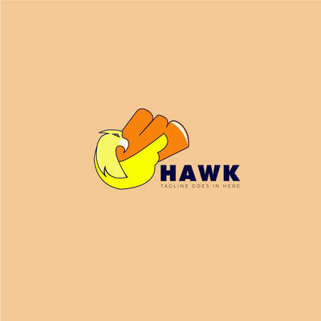 Graphic illustrations with the concept of a yellow eagle that is flying with a tail that expands the concept of this logo can be use for Food Beverages company design.のイラスト素材