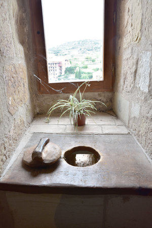Toilet used in medieval times in the palaces of the nobles, Mora de Rubielosの写真素材