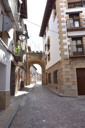 Photo taken in the streets of a Spanish town, Mora de Rubielosの写真素材