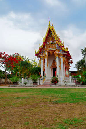 beautiful temple on cuntryside の写真素材