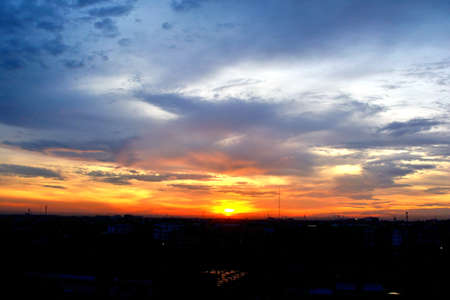 befor sunrise in bangkokの写真素材