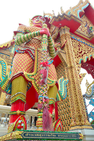 a thai giant as protector the door of templeの写真素材