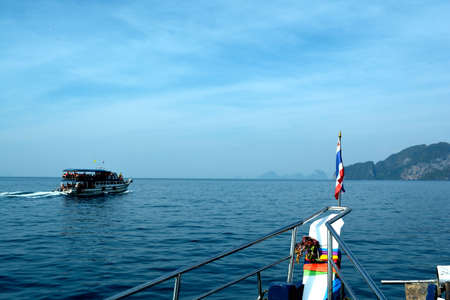 two ships is racing on travel - Thailandの写真素材