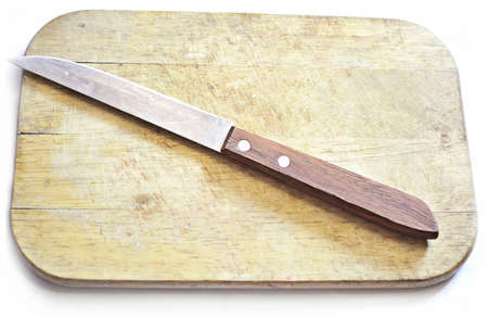 knife on trencherの写真素材