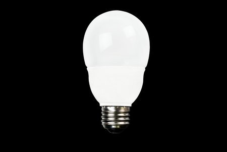 Close-up of an energy efficient white light bulb.