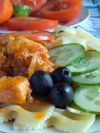 chicken and tomatoの写真素材