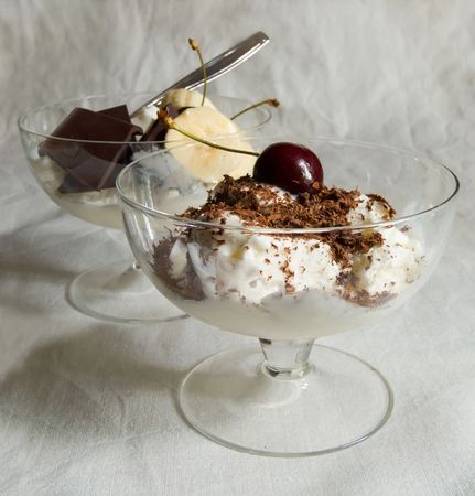 Ice cream with a chocolate and merryの写真素材