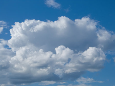 Blue sky and white clouds on sunny day.