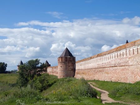 Saviour-Euthimiev monastery-fortress at Suzdal in summerの写真素材