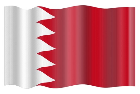 Bahrein national flag. Illustration on white backgroundの写真素材